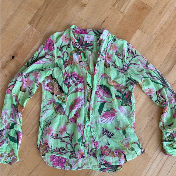 Banjanan Pink and Green Floral Top - Picture 1 of 3